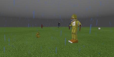 Один из персонажей вселенной "Пять ночей у Фредди" стоит под дождём