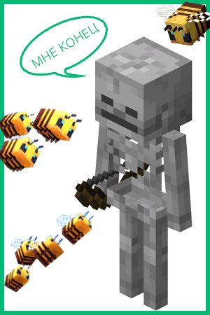 Пчелы и скелет в Майнкрафт