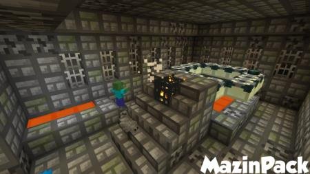 Комната подземелья с зомби с порталом Края