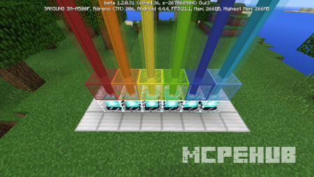 Цветной луч маяка Minecraft Pocket Edition