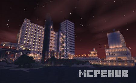 Шикарное ночное освещение многоэтажек и других современных построек