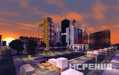 Современный развивающийся город в игре