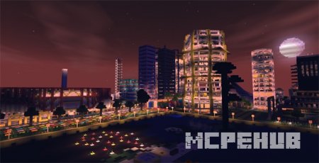 Представление крупного современного города с текстурами "SSPE"
