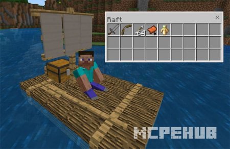 Мод: Плоты вместо лодок в Minecraft PE