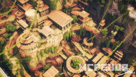 заброшенный город в Minecraft сверху
