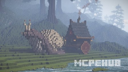 домик у моря в Minecraft