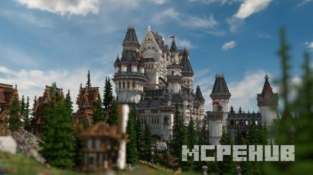 большой замок в Minecraft