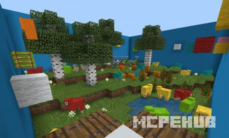 Карта: Паркур с животными для Minecraft PE