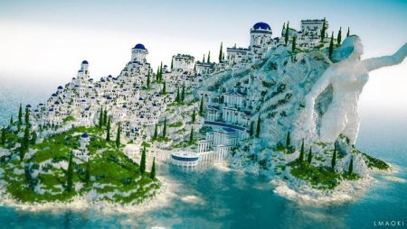 Огромный город на горе Minecraft
