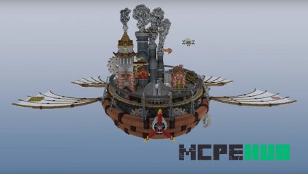 фантастический летающий корабль в Minecraft