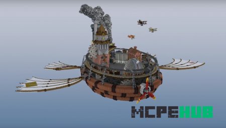 летающий корабль в Minecraft
