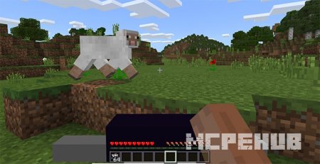 Игрок за рулём квадроцикла смотрит на пробегающую овцу