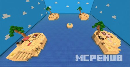Локация одной из мини-игр с четырьмя изолированными островами