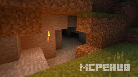 Улучшенное освещение факела, представленное на входе в пещеру
