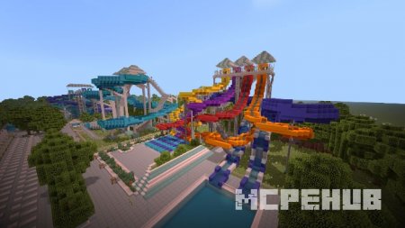 Карта: Аквапарк для Minecraft