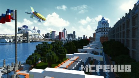 современный город в Minecraft