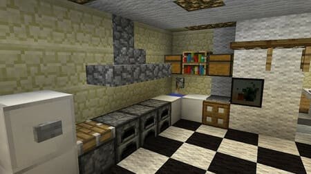 интерьер кухни в Minecraft