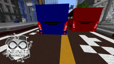 Вид сзади на две расцветки Автобусов от компании Volvo, добавленных в игру