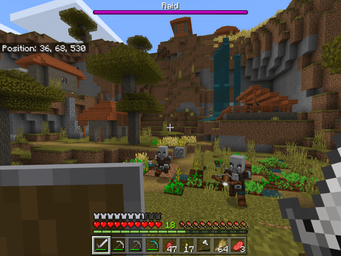 Игрок вместе с разбойниками проводит рейд на деревню
