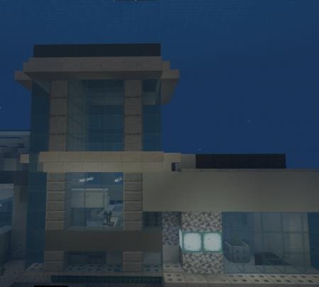 фасад дома под водой