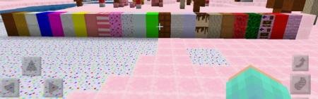 Представление блоков с изменёнными текстурами, которые использовались для создания сладкого биома