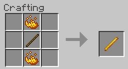 Рецепт крафта огненного стержня из палочки и огненного порошка