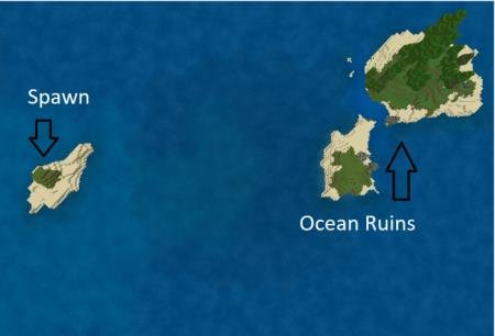 карта сида с подводными руинами