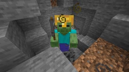 Зомби-шахтёр в золотом шлеме