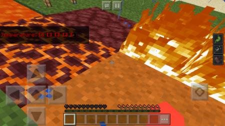 Игрок обгорает, стоя на огне и лаве
