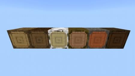 Различные блоки древесины с изменёнными текстурами