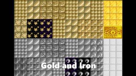 Золотые и железные блоки с новыми узорами после обработки