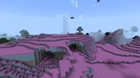 Долина метроном - новый удивительный биом Майнкрафт розового оттенка с множеством парящих островов