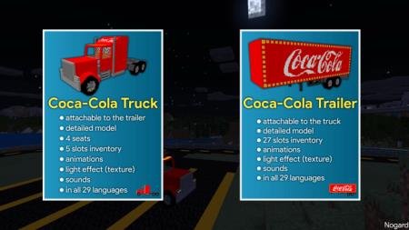 Описание грузовика и прицепа грузовика Кока-кола