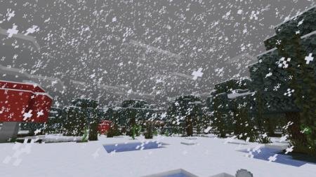 Сказочный снегопад в снежном биоме