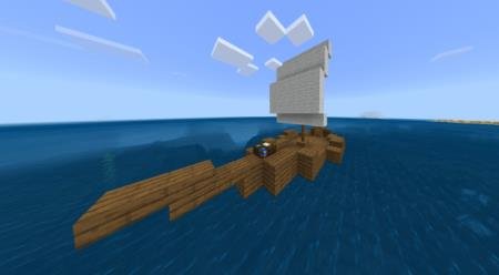 Новая структура в виде лодки посреди океана