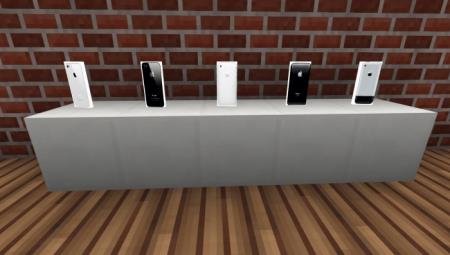 Задний корпус айфонов, представленных в Майнкрафт новым модом