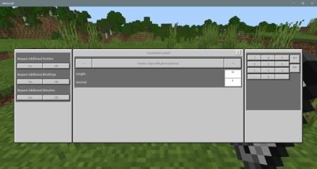 Интерфейс редактора мира с возможностью выбора интервала расположения блоков