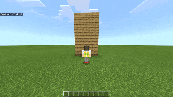 Игрок взлетает на высокую деревянную стену с помощью джетпака