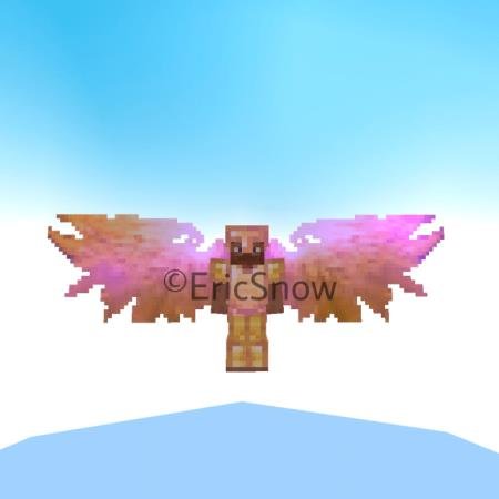 Представление комплекта золотой брони с крыльями на игроке