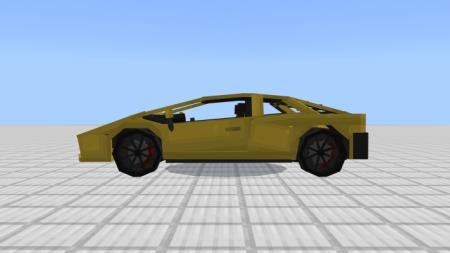 Вид сбоку на отлично проработанный автомобиль Lamborghini Bmero в игре