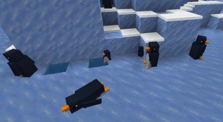 Пингвины в ледяном биоме