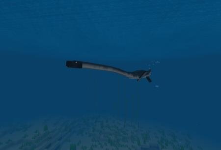 Подводный динозавр с длинным туловищем