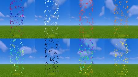 Различные виды частиц с интересными цветами