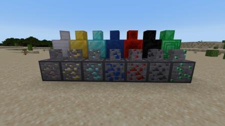 Маленькие блоки руды и самих драгоценных материалов в Майнкрафт