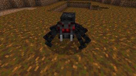 Крайне опасный вид паука - чёрный паук, способный быстро убить игрока