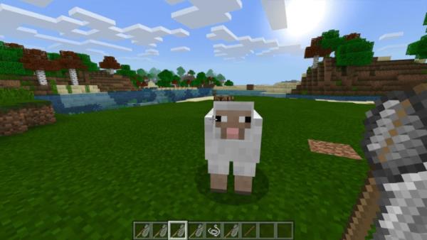 Игрок с поводком ловит белую овцу