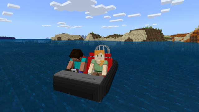 Стив и Алекс плывут на судне с воздушной подушкой