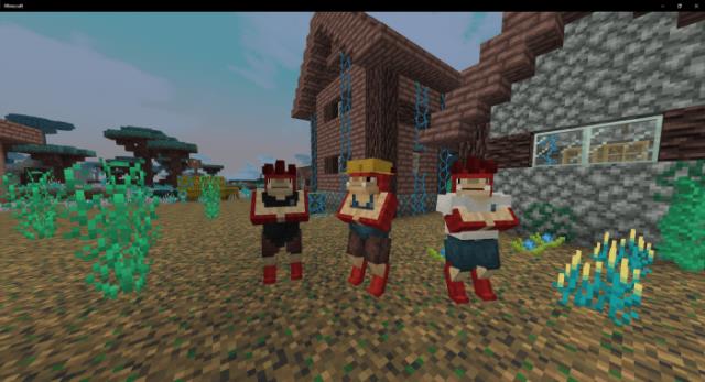 Три галодара стоят возле своей деревни в игре