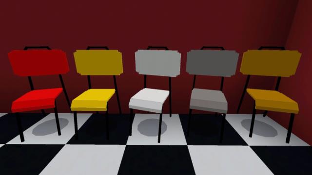 Пять стульев различных цветов