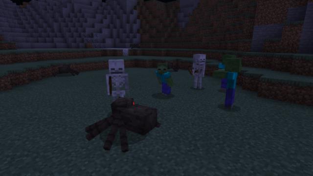игрок-зомби рядом с монстрами